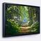 Designart - Bright Green Forest in Morning - Landscape Photography Canvas Print in Black Frame